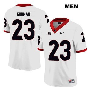 Men's Georgia Bulldogs NCAA #23 Willie Erdman Nike Stitched White Legend Authentic College Football Jersey ZCL5454MB